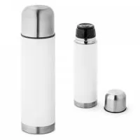 Garrafa em aço inox com parede dupla, para sublimação. Tampa com sistema de vácuo. Capacidade até 500ml. Mantém as bebidas quentes por 12h e frias por 24h. Food grade. Fornecida em caixa.