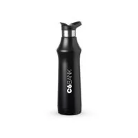 Garrafa térmica 500ml em inox. Tampa plástica com alça para transporte e botão de acionamento (basta um clique para abrir ou fechar). Altura: 27cm. Personalização em Silkscreen ou à Laser.