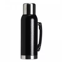 Garrafa térmica de inox livre de BPA com capacidade de 1 litro. Contém alça para transporte.
