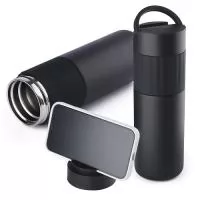 Garrafa Squeeze Metal Térmico com Suporte para Celular