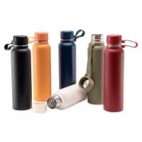 Garrafa térmica com infusor de bebidas, feita em inox 304 com capacidade de 1 litro. Contém base antiderrapante e alça de silicone acoplada na tampa. Altura :  30,5 cm Largura :  8,2 cm Circunferência :  25,8 cm