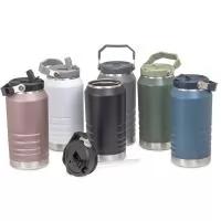 Garrafa térmica feita em inox 304 com parede dupla, capacidade de 1,1 litros. Com alça para transporte, a tampa contém bico flip e canudo interno. Altura :  23 cm Largura :  11,2 cm Circunferência :  33,4 cm