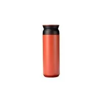Garrafa térmica com capacidade de até 470 ml feita em inox de parede dupla. Possui tampa rosqueável com vedação a vácuo e abertura dupla, proporcionando a conservação da temperatura de líquidos por mais tempo. Altura : 20,9 cm Largura : 6,8 cm Espess