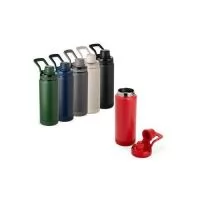 Garrafa térmica em inox 304 com capacidade máxima de até 600 ml. Conta com estrutura de parede dupla e vedação a vácuo para manter a temperatura de líquidos conservada por mais tempo. Possui tampa rosqueável em plástico com protetor para o bocal e al