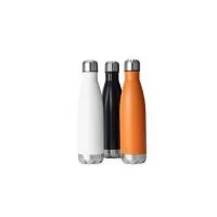Garrafa térmica em inox com tampa rosqueável, pintura em spray e capacidade para até 500 ml. Possui estrutura de parede dupla e vedação a vácuo, o que permite conservar a temperatura de líquidos por mais tempo. Altura : 27,6 cm Largura : 7 cm Circunf