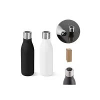 Garrafa em aço inox 90% reciclado de parede dupla térmica, isolada a vácuo. Garrafa com sistema de auto-sanitização UV que inativa vírus e bactérias que estejam na sua garrafa, tornando a sua bebida mais segura. Capacidade até 500 mL. Preserva as beb