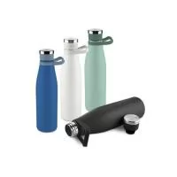 Garrafa térmica em inox com pintura eletrostática capacidade máxima de 750 ml. Possui estrutura de parede dupla e vedação a vácuo, que permite conservar a temperatura de líquidos quentes ou frios por mais tempo. Conta ainda com tampa rosqueável em in