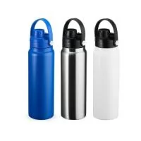 Garrafa térmica em inox com capacidade de até 800ml. Conta com estrutura de parede dupla e vedação a vácuo, o que possibilita manter a temperatura de líquidos por mais tempo. Possui tampa plástica rosqueável com protetor para o bocal e alça para transporte.
