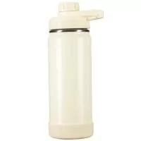 Garrafa térmica em inox com pintura eletrostática e capacidade de até 550ml. Mantém a temperatura de líquidos por mais tempo graças à estrutura de parede dupla e ao isolamento a vácuo. Possui tampa plástica rosqueável com protetor de bocal e alça fixa. Acompanha protetor removível em silicone para a base.