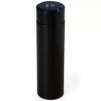 Garrafa térmica de parede dupla em inox, capacidade de 400ml. Tampa com display touch screen de temperatura em led, acompanha infusor de bebidas.