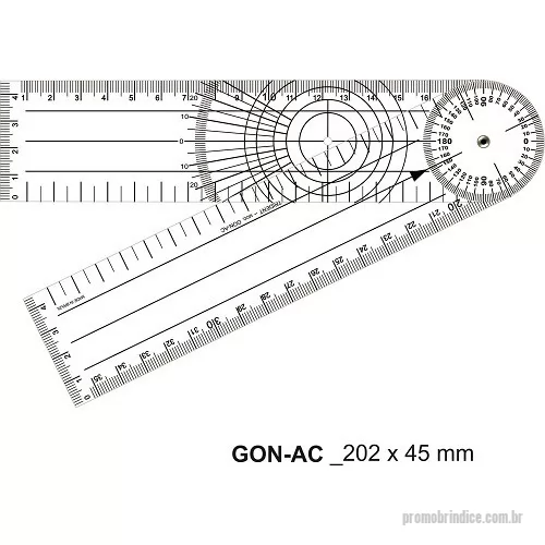 Goniômetro personalizado - goniômetro grande 200 x 45 em acrílico