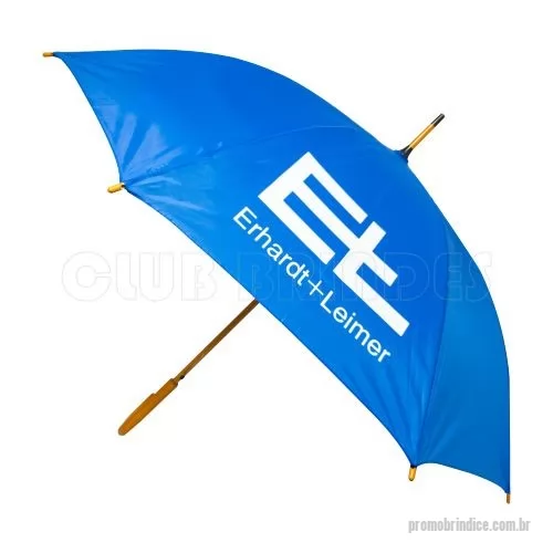 Guarda chuva personalizada - Guarda Chuva Colonial longo, nylon especial liso, cabo curvo em madeira, automático. Disponível em várias cores. Gravação da logomarca em 1 cor em 2 gomos já inclusa.  23  X 8 varetas. Tamanho: 120 cm de envergadura.