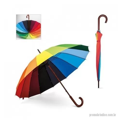 Guarda chuva personalizada - Guarda-chuva 190T pongee. Pega em madeira. ø1020 x 875 mm
