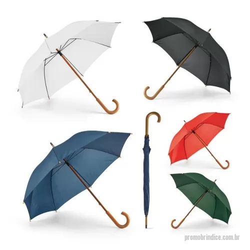 Guarda chuva personalizada - Guarda-chuva. Poliéster 190T. Haste e pega em madeira. ø1040 mm | 885 mm