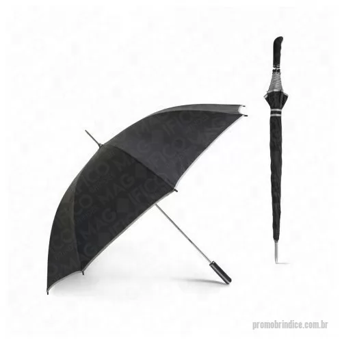 Guarda chuva personalizada - Guarda-chuva de golfe em poliéster 190T com pega em EVA. MEDIDAS: 1220 mm | 975 mm. Silk Screen 1 cor em 1 gomo, ou Transfer Colorida em 1 gomo para outros tipos de gravação fale com a consultora.