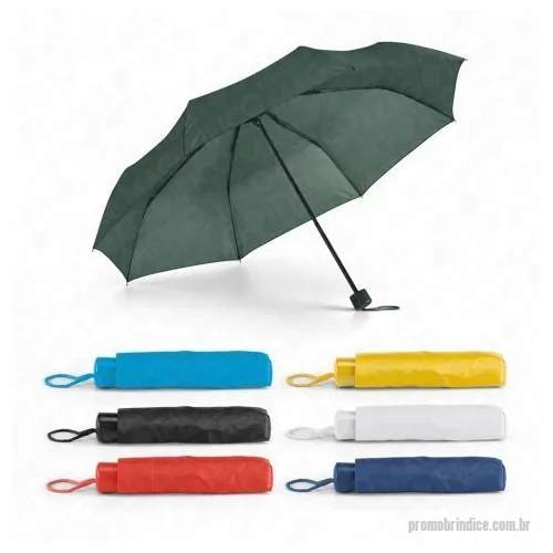 Guarda chuva personalizada - Guarda-chuva em poliéster 190T dobrável em 3 seções e de abertura manual. Guarda-chuva pórtico e leve fornecido em bolsa. MEDIDAS: 960 mm | 240 mm | Bolsa: 40 x 215 mm. Silk Screen 1 cor em 1 gomo, ou Transfer Colorida em 1 gomo para outros tipos de gravação fale com a consultora.