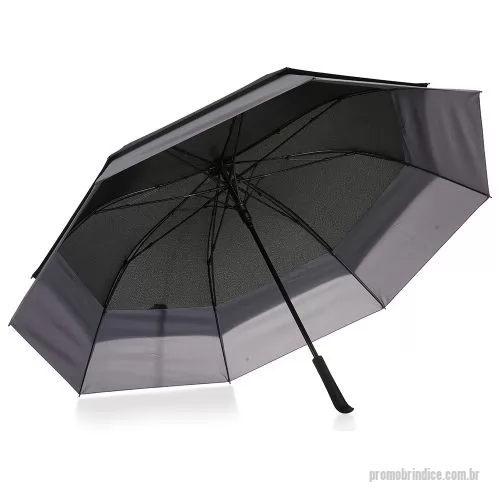 Guarda chuva personalizada - Detalhes:  Guarda-chuva em Nylon 190T com extensão 360°, prolongando a área de proteção.  Abertura automática e fechamento manual.  Material: Estrutura em Metal e Hastes em Fibra  Detalhes: 8 Hastes e Cabo plástico emborrachado.