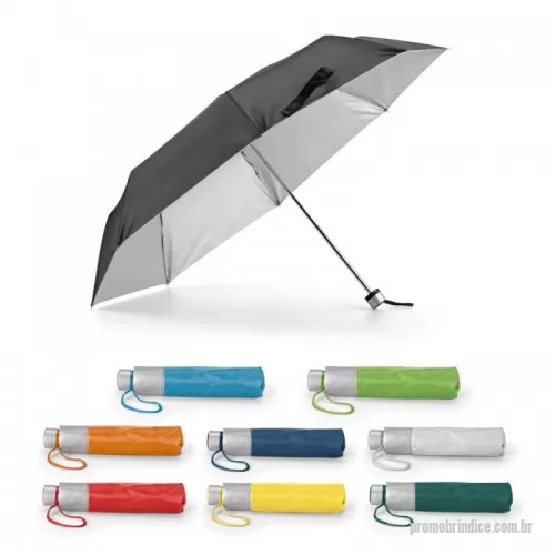 Guarda chuva personalizada - Guarda-chuva em poliéster 190T dobrável em 3 secções e de abertura manual. Disponível em várias cores, com interior em cinza. Guarda-chuva prático e leve.