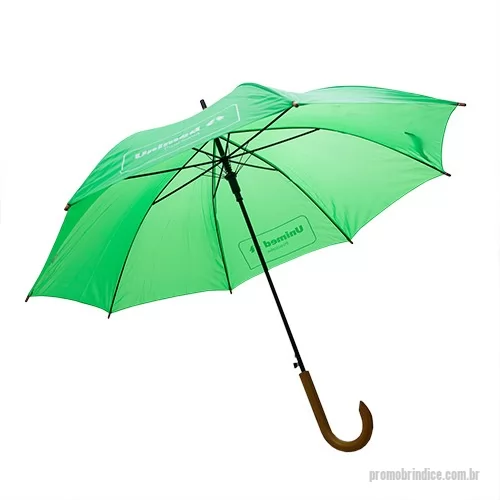 Guarda chuva personalizada - Guarda-Chuva em polyester com aste de metal e pega em madeira tamanho diametro 1040x885mm