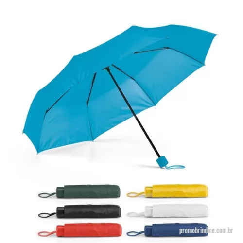 Guarda chuva personalizada - Guarda-chuva em poliéster 190T dobrável em 3 seções e de abertura manual. Guarda-chuva prático e leve. Fornecido em bolsa