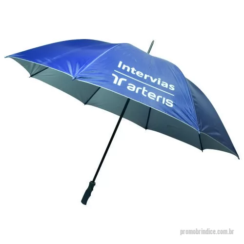 Guarda chuva personalizada - Guarda Chuva Portaria, cabo reto. Disponível em várias cores. Gravação da logomarca em 1 cor em 2 gomos já inclusa.  29  X 8 varetas duplas. Tamanho: Aprox. 140/150 cm de envergadura.