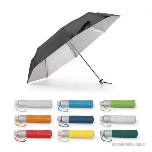 Guarda chuva personalizada - Guarda-chuva em poliéster 190T dobrável em 3 secções e de abertura manual. Disponível em várias cores, com interior em cinza. Guarda-chuva prático e leve. Fornecido em bolsa. 