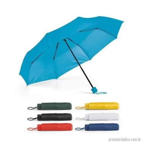 Guarda chuva personalizada - Guarda-chuva em poliéster 190T dobrável em 3 seções e de abertura manual. Guarda-chuva prático e leve. Fornecido em bolsa.