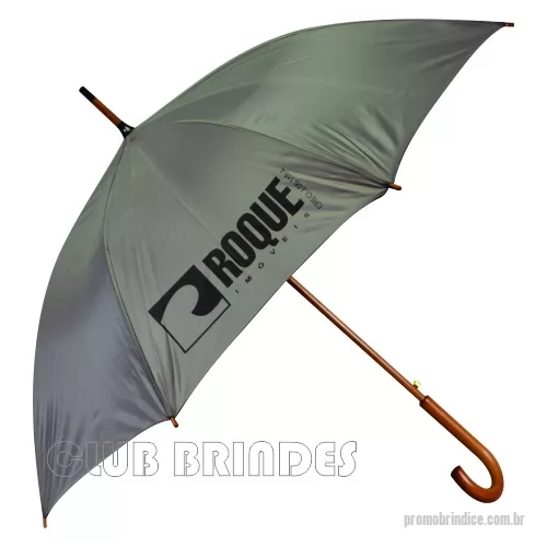 Guarda chuva personalizada - Guarda Chuva Colonial longo, nylon especial liso, cabo curvo em madeira, automático. Disponível em várias cores. Gravação da logomarca em 1 cor em 2 gomos já inclusa.  23  X 8 varetas. Tamanho: 120 cm de envergadura.