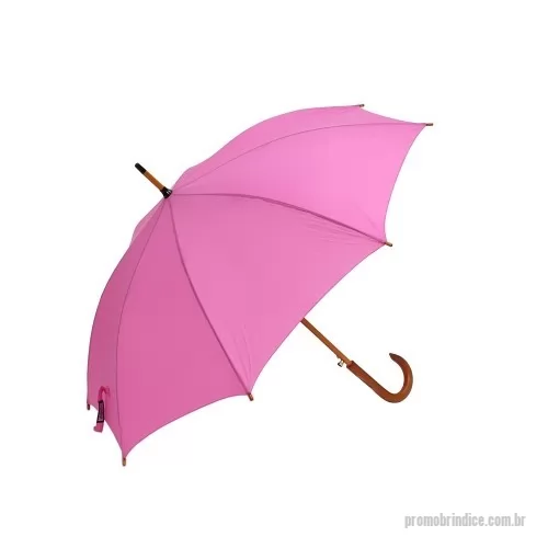 Guarda chuva personalizada - Colonial Sombrinha Automática 23  X 8 varetas, nylon especial liso, cabo curvo em madeira, varão central e demais acabamentos em madeira.