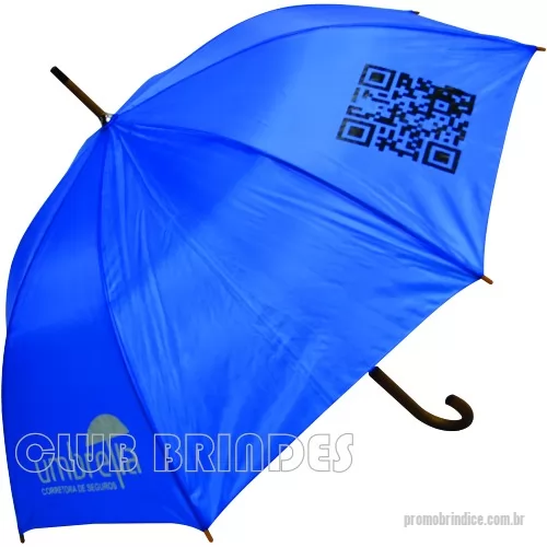 Guarda chuva personalizada - Guarda Chuva Colonial longo, nylon especial liso, cabo curvo em madeira, automático. Disponível em várias cores. Gravação da logomarca em 1 cor em 2 gomos já inclusa.  23  X 8 varetas. Tamanho: 120 cm de envergadura.