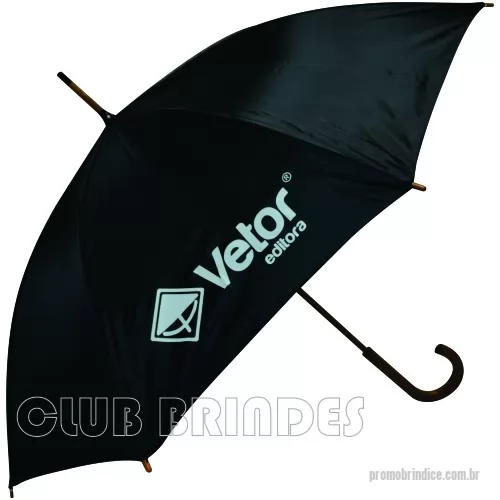 Guarda chuva personalizada - Guarda Chuva Colonial longo, nylon especial liso, cabo curvo em madeira, automático. Disponível em várias cores. Gravação da logomarca em 1 cor em 2 gomos já inclusa.  23  X 8 varetas. Tamanho: 120 cm de envergadura.