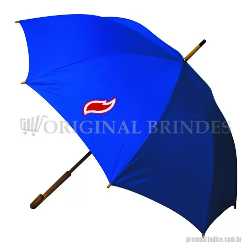 Guarda chuva personalizada - Guarda Chuva Colonial longo, nylon especial liso, cabo curvo em madeira, automático. Disponível em várias cores.
