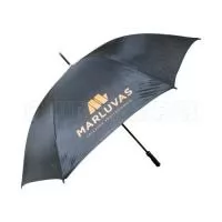 Guarda Chuva Portaria, cabo reto. Disponível em várias cores. Gravação da logomarca em 1 cor em 2 gomos já inclusa.  29  X 8 varetas duplas. Tamanho: Aprox. 140/150 cm de envergadura.