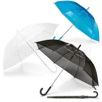 Guarda Chuva Transparente, com abertura automática. Gravação da logomarca em 1 cor aplicada em 2 gomos já inclusa.  Tamanho Aprox: 100 cm de envergadura