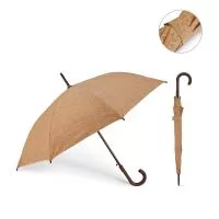 Guarda-chuva em cortiça com haste e pega em madeira. O guarda-chuva tem abertura automática. A cor e o resultado da impressão nos materiais naturais pode variar entre produtos. ø1050 x 890 mm