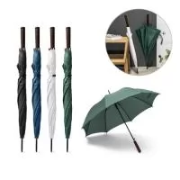 Guarda-chuva em poliéster 100% reciclado pongee 190T, com haste e estrura em metal e pega em madeira. O guarda-chuva tem abertura automática. ø1050 x 850 mm