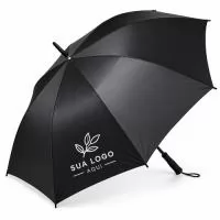 Guarda-chuva em poliéster com abertura automática, estrutura metálica com oito varetas e pegador em plástico com alça de nylon fixa na extremidade.  Altura :  83 cm  Largura :  4,5 cm