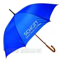 Guarda Chuva Colonial longo, nylon especial liso, cabo curvo em madeira, automático. Disponível em várias cores. Gravação da logomarca em 1 cor em 2 gomos já inclusa.  23  X 8 varetas. Tamanho: 120 cm de envergadura.