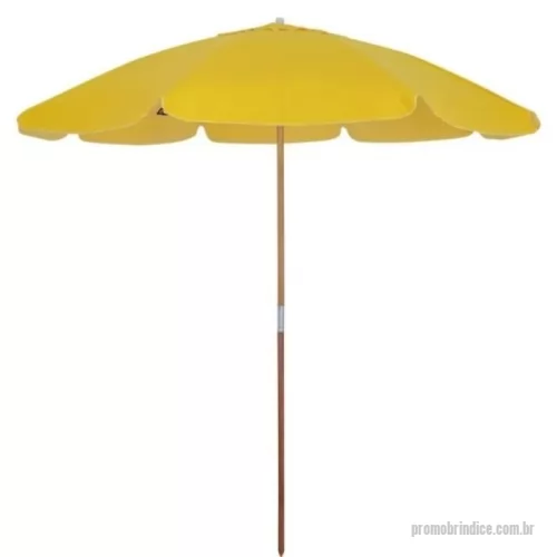 Guarda sol personalizada - Deixe sua marca brilhar sob o sol!   Apresentamos o Guarda-Sol Personalizado em bagum com cabo de madeira: a combinação perfeita de elegância, praticidade e proteção solar para seus clientes e colaboradores.  Características que inspiram:  Personalização exclusiva: destaque sua marca com um guarda-sol único, estampado com sua logo, cores e design. Uma tela em branco para sua criatividade! Elegância natural: o cabo de madeira adiciona um toque de sofisticação e sustentabilidade, transmitindo a imagem de uma marca que se preocupa com o meio ambiente. Proteção duradoura: o tecido bagum de alta qualidade garante cores vibrantes e resistência contra desbotamento e rasgos, proporcionando sombra e conforto por muito tempo. Praticidade em cada detalhe: leve e fácil de transportar, com sistema de abertura e fechamento simples e intuitivo. Perfeito para levar à praia, piscina, eventos ou usar no dia a dia.  Benefícios que geram resultados:  Aumento da visibilidade da marca: transforme seu guarda