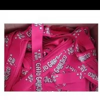faixa de cabelo confeccionada em poliester acetinado e personalizada com sublimação sem limite de cores