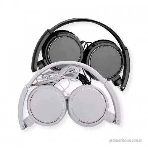 Headphone personalizado - Headphone estéreo, plástico resistente com haste ajustável e fone giratório. Entrada P2.