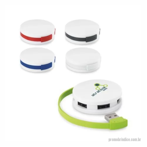 Hub personalizado - Hub USB 2.0 em ABS com 4 portas. 