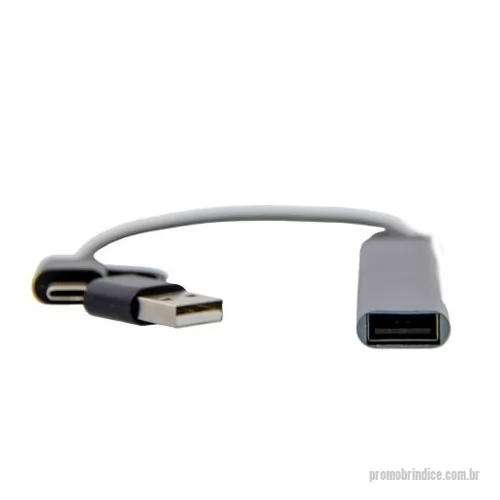 Hub personalizado - HUB em alumínio com 1 entrada USB, 1 USBC e saída com 3 USB e 1 USBC.