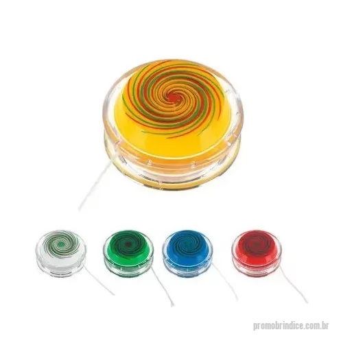 Ioiô personalizado - Ioiô Personalizado com 6cm de diâmetro. Disponível nas cores: amarela, azul, branca, verde e vermelha. Personalização em etiqueta resinada colorida dos 02 lados.