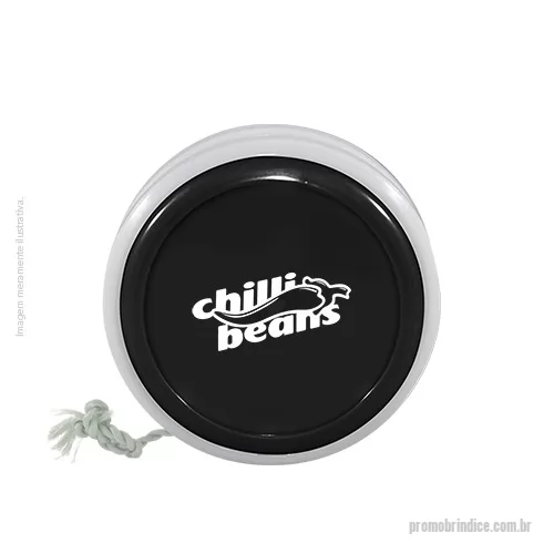 Ioiô personalizado - Io-iô PRÓ SPIN de alta performance base maciça em Plástico Premium (PS Cristal) fixada por ultrassom e laterais acopladas em Plástico Premium (PP), cordão duplo em algodão trançado.