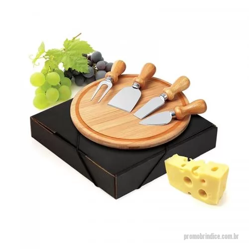 Kit acessórios para queijo ecológico personalizado - Kit Queijo 5 Pe?as Personalizado