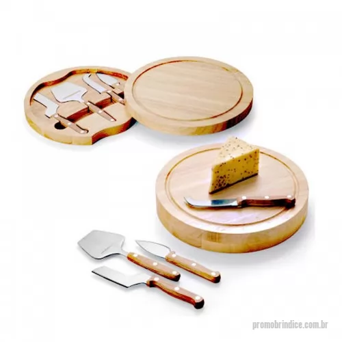Kit acessórios para queijo personalizado - Kit Queijo em Bambu 4p?s