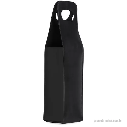 Kit acessórios para vinho personalizado - Estojo porta vinho em couro sintético bidim.