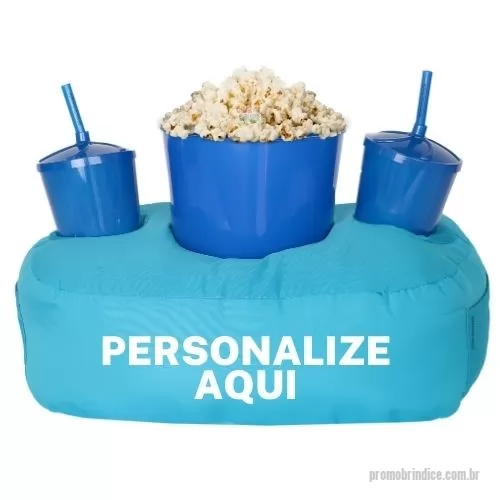Kit almofada personalizado - Almofada Porta Pipoca Azul Casal Personalizada com sua logo 1 Cor silk