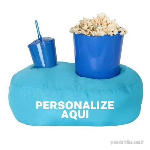Kit almofada personalizado - Almofada Porta Pipoca Azul Solteiro Personalizada 1 Cor Silk